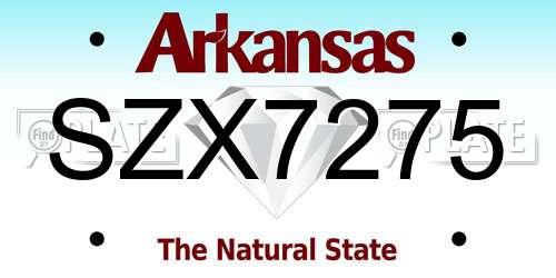 SZX7275 Arkansas License Plate