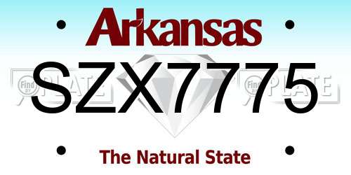SZX7775 Arkansas License Plate