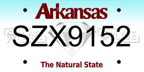 SZX9152 Arkansas License Plate