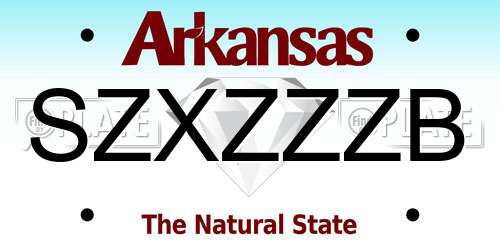 SZXZZZB Arkansas License Plate