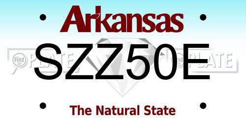 SZZ50E Arkansas License Plate