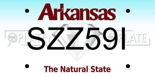 SZZ59I Arkansas License Plate
