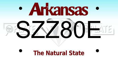 SZZ80E Arkansas License Plate