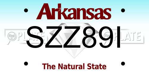 SZZ89I Arkansas License Plate