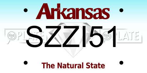 SZZI51 Arkansas License Plate