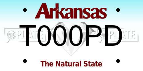 T000PD Arkansas License Plate
