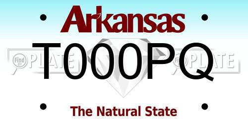 T000PQ Arkansas License Plate