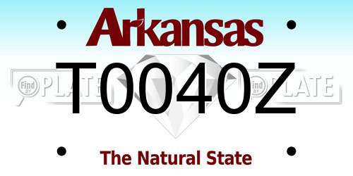 T0040Z Arkansas License Plate