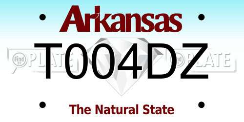 T004DZ Arkansas License Plate