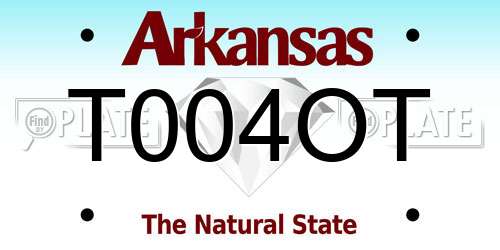 T004OT Arkansas License Plate