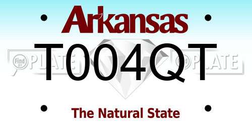 T004QT Arkansas License Plate