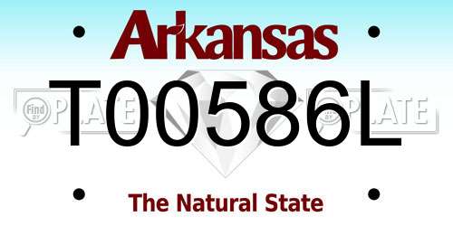 T00586L Arkansas License Plate