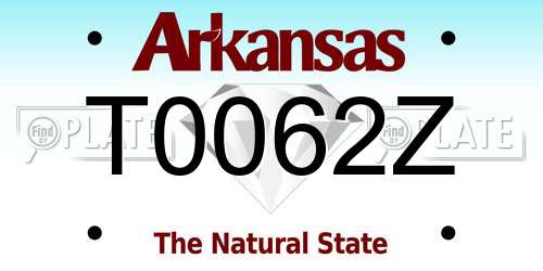T0062Z Arkansas License Plate