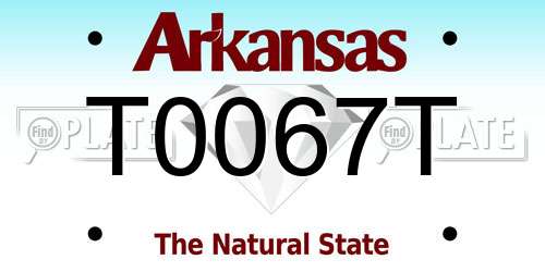 T0067T Arkansas License Plate