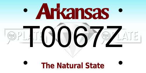 T0067Z Arkansas License Plate