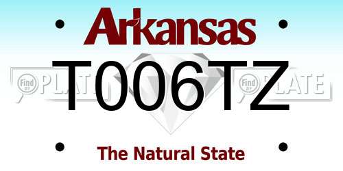 T006TZ Arkansas License Plate