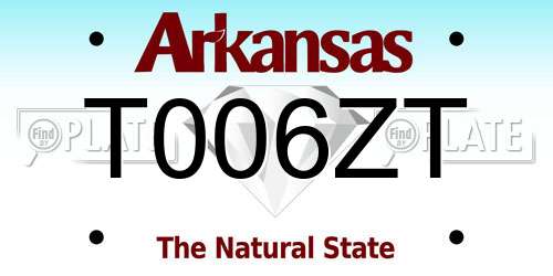 T006ZT Arkansas License Plate