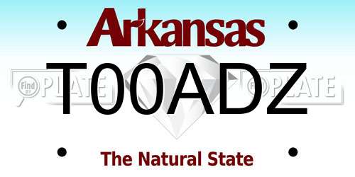 T00ADZ Arkansas License Plate