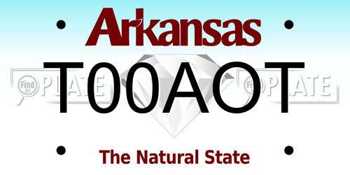 T00AOT Arkansas License Plate