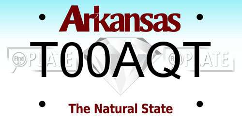 T00AQT Arkansas License Plate