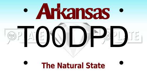 T00DPD Arkansas License Plate