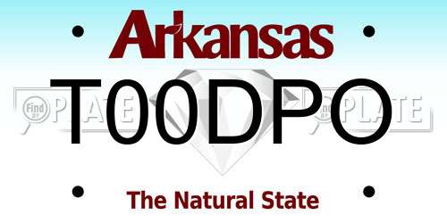 T00DPO Arkansas License Plate