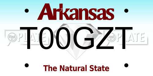 T00GZT Arkansas License Plate