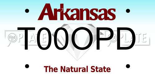 T00OPD Arkansas License Plate