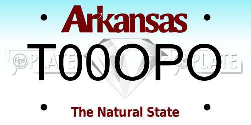 T00OPO Arkansas License Plate