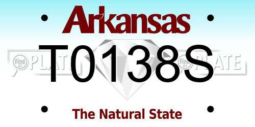 T0138S Arkansas License Plate