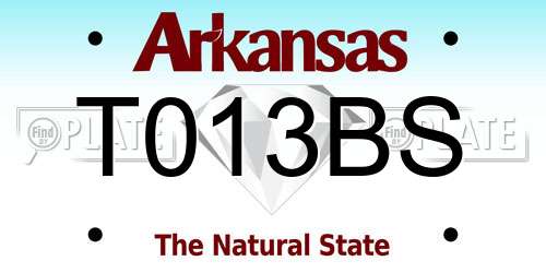 T013BS Arkansas License Plate