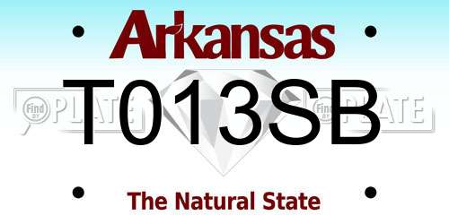 T013SB Arkansas License Plate
