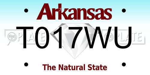 T017WU Arkansas License Plate