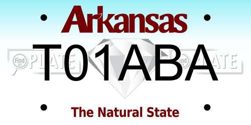 T01ABA Arkansas License Plate