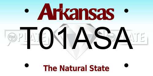 T01ASA Arkansas License Plate