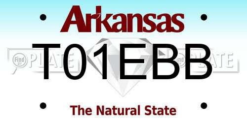 T01EBB Arkansas License Plate