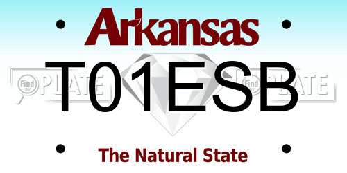 T01ESB Arkansas License Plate