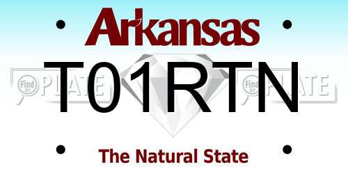 T01RTN Arkansas License Plate