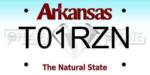T01RZN Arkansas License Plate