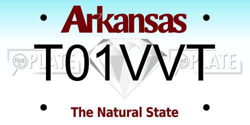 T01VVT Arkansas License Plate