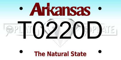 T0220D Arkansas License Plate