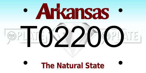 T0220O Arkansas License Plate
