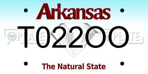 T022OO Arkansas License Plate