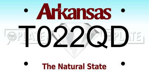 T022QD Arkansas License Plate