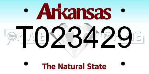 T023429 Arkansas License Plate