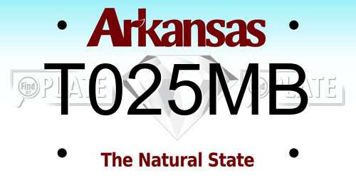 T025MB Arkansas License Plate
