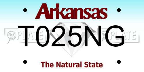 T025NG Arkansas License Plate