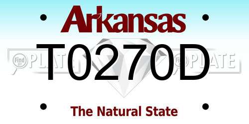T0270D Arkansas License Plate
