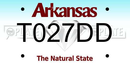 T027DD Arkansas License Plate