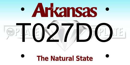 T027DO Arkansas License Plate